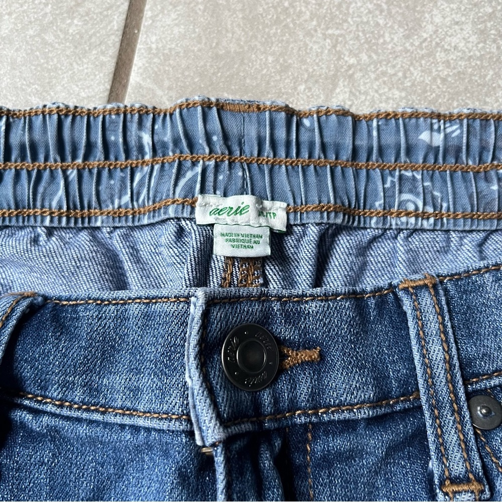 Aerie Mid-Rise Jean Shorts